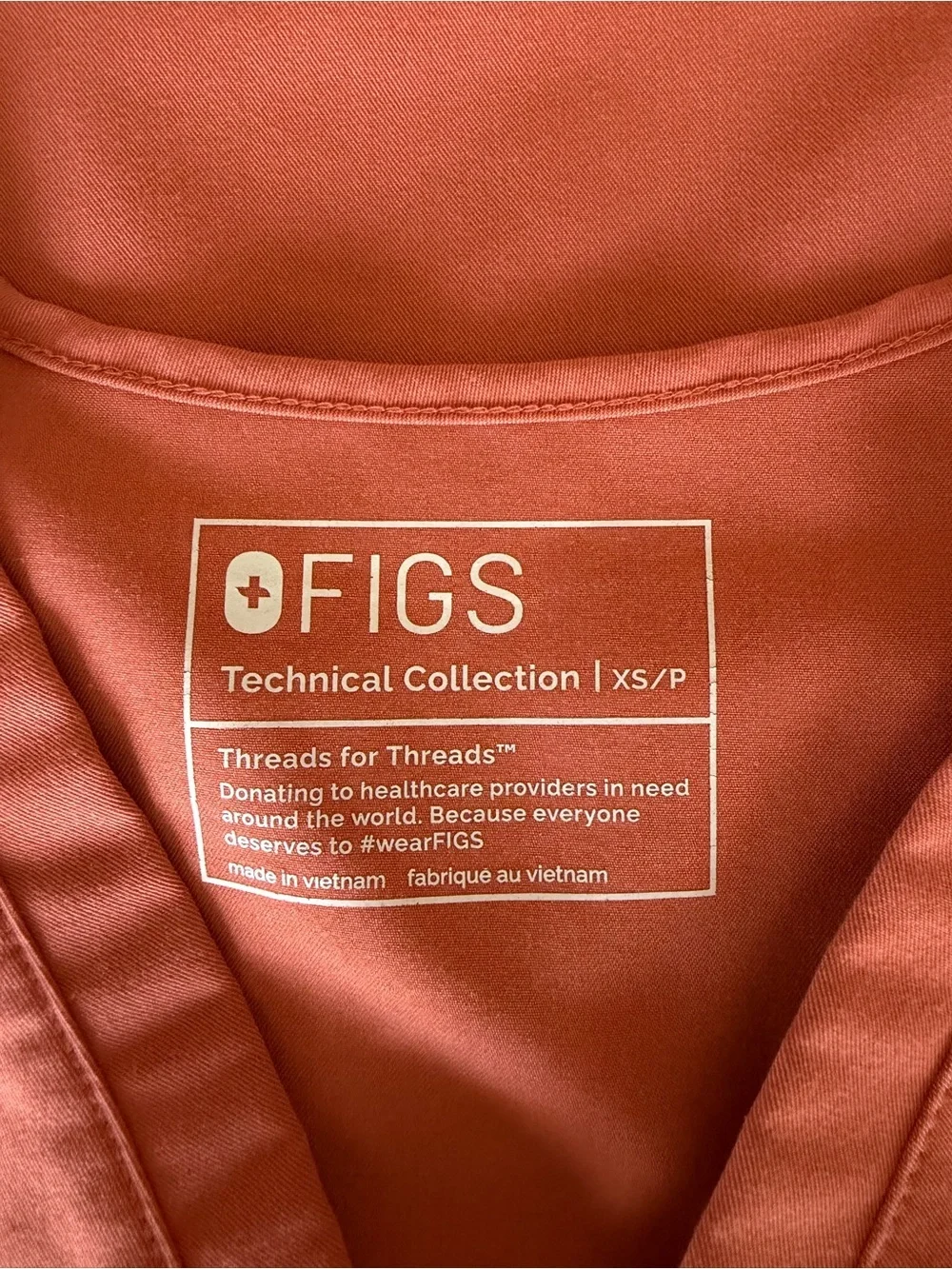 Figs Catarina One-Pocket in Terracotta Short Sleeve Scrub Top Size XS/P